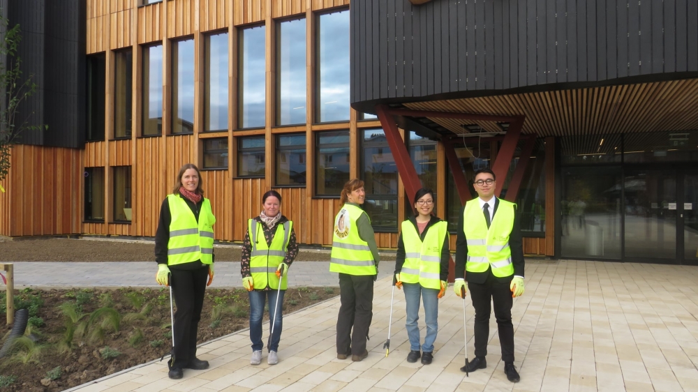 York St John University grounds team and Forge Recycling team ready to litter pick campus