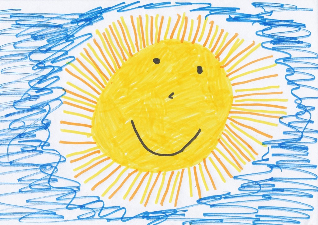 Child's art as upcycled gift wrap