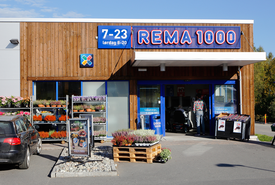Rema 1000: Denmark's biggest low-cost supermarket chain. Image credit: Fotonen