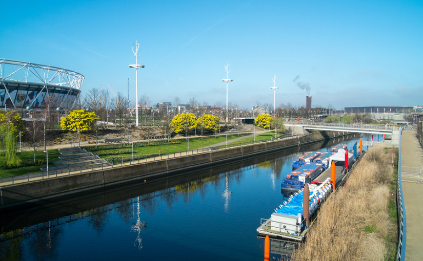 View of the former London Olympic Park
