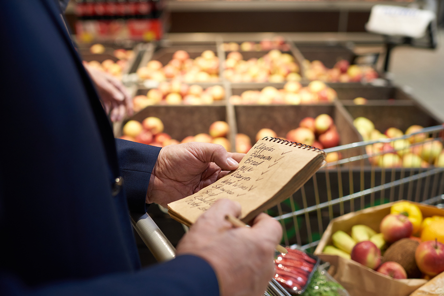 Shopping with a shopping list
