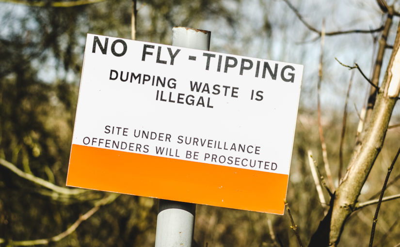 Illegal waste dumping sign