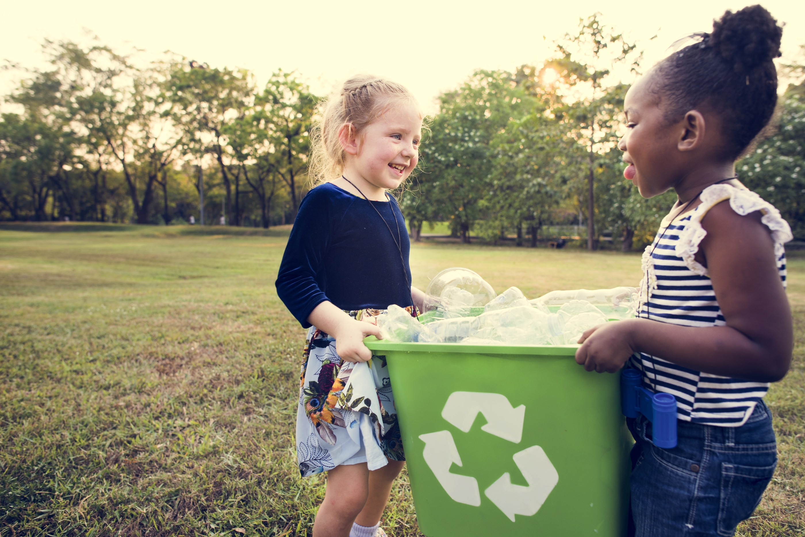 Kids recycling