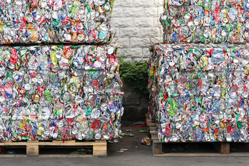 bales of aluminium cans