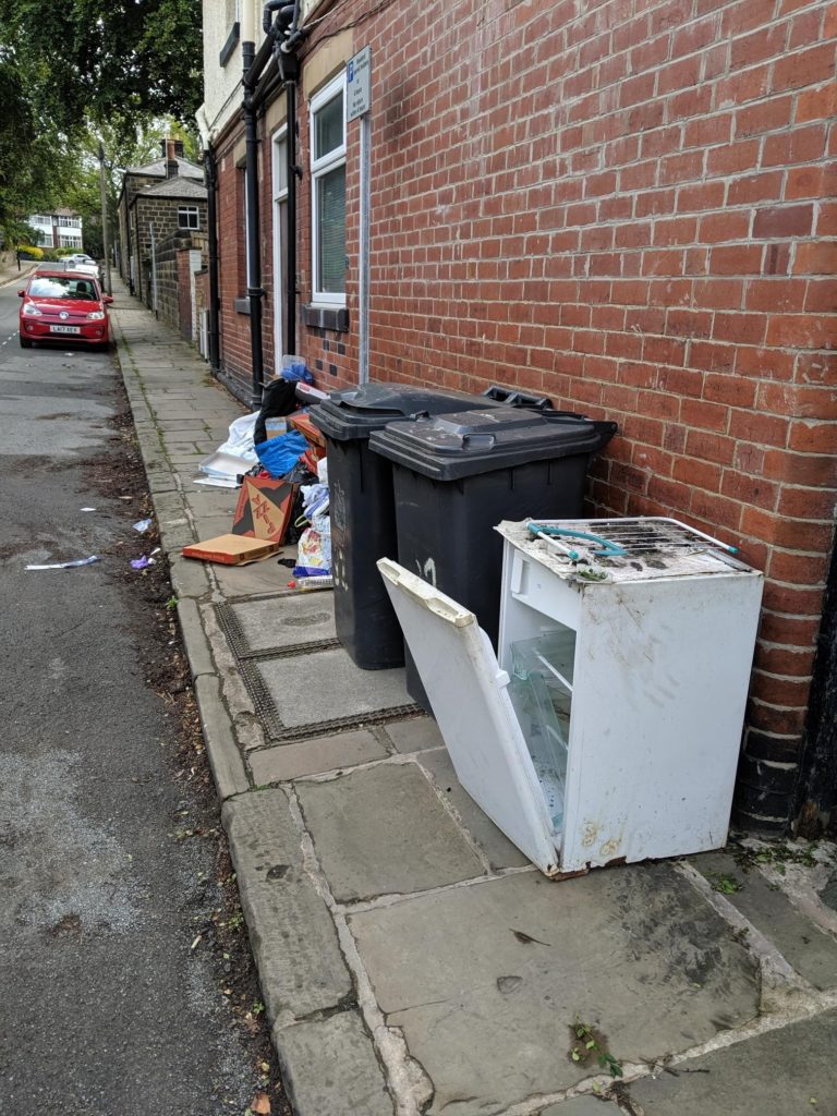 Fly-tipping by students in Leeds
