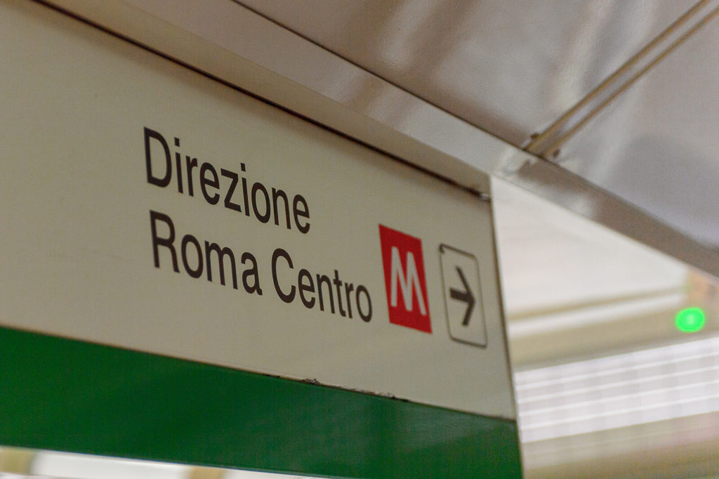 Rome metro sign