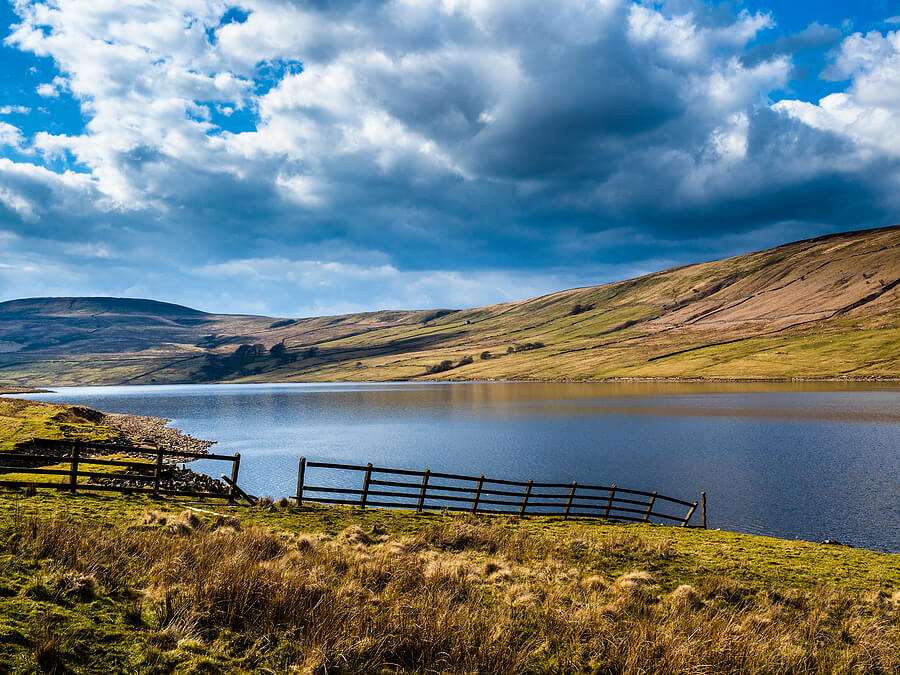A beautiful countryside view of a reservoir in Yorkshire