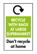 The "recycle with bags at large supermarket" symbol